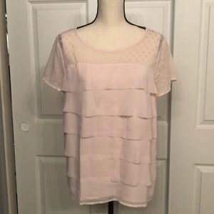 Sheer short sleeve blouse